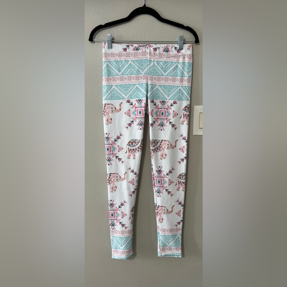 House of Flynn Elephant Aztec Print Leggings Boho Festival Yoga Pants Size M